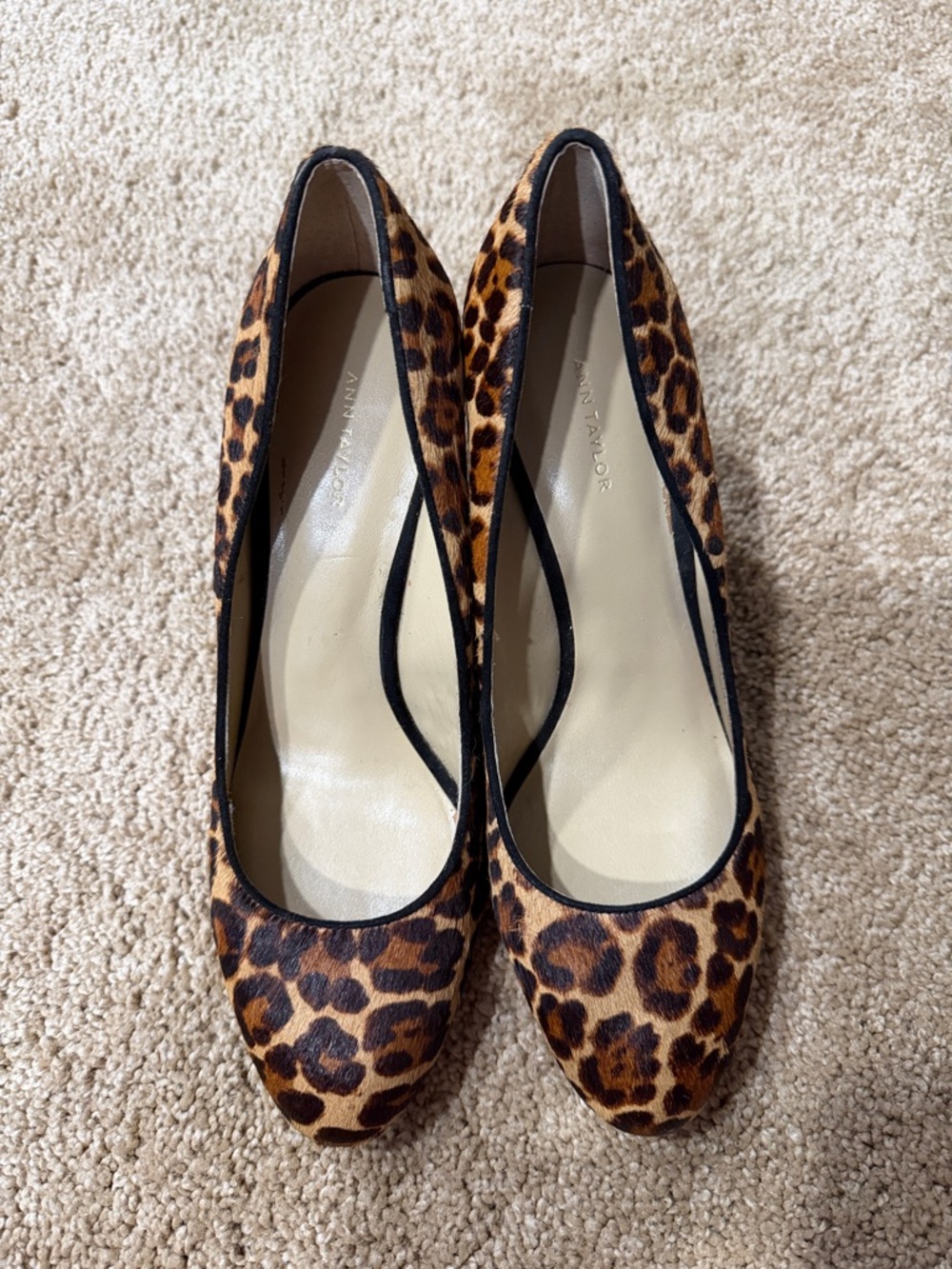 Ann Taylor Leopard Print Pumps in Brown and Tan